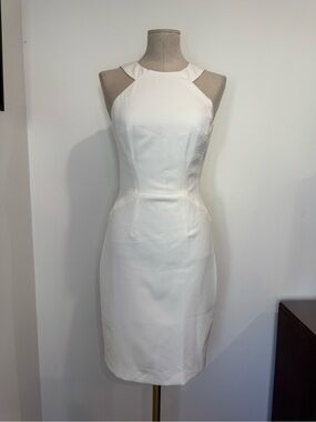 French Connection Sleek White Halter Sheath Dress Size 2